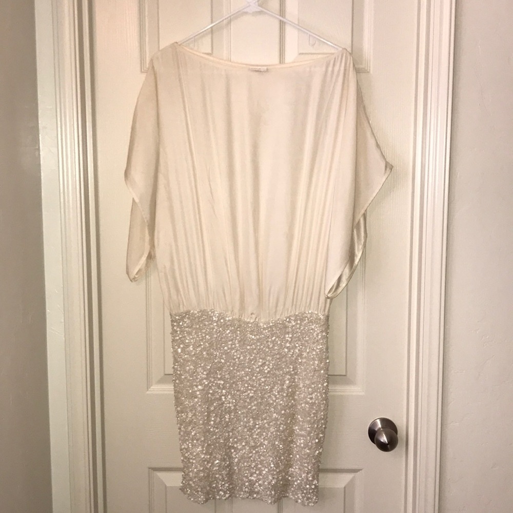 Parker dress with silk top and beaded bottom